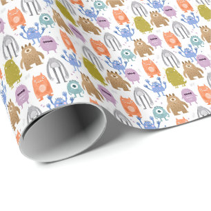 Papel De Regalo Guardería para niños pequeños monstruos