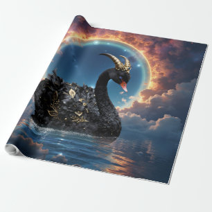 Papel De Regalo Guardián Cisne Negro Celestial del Velo de Fuego L