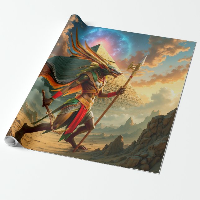 Papel De Regalo Guardián de la Puerta Celestial – Anubis (Desenrollado)