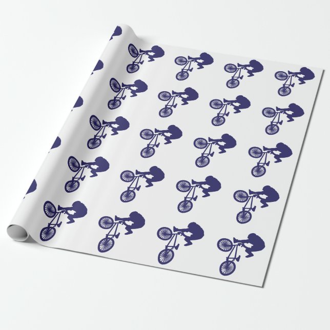 Papel De Regalo Guay Blue BMX Biker (Desenrollado)
