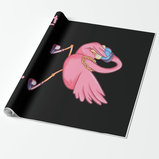 Papel De Regalo Guay Flamazing Dabbing Flamingo (Desenrollado)