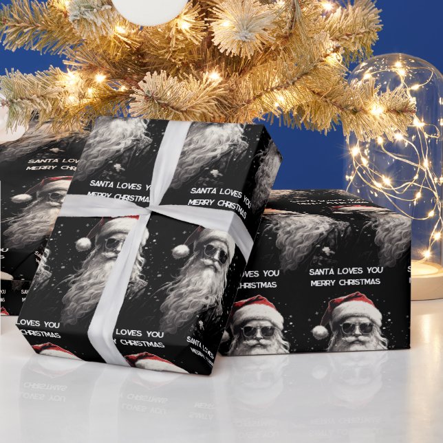 Papel De Regalo Guay Santa Dos Líneas de Personalización (Vacaciones)