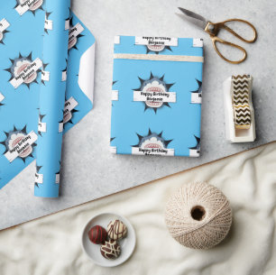 Papel De Regalo Guay Shark Happy Birthday Name