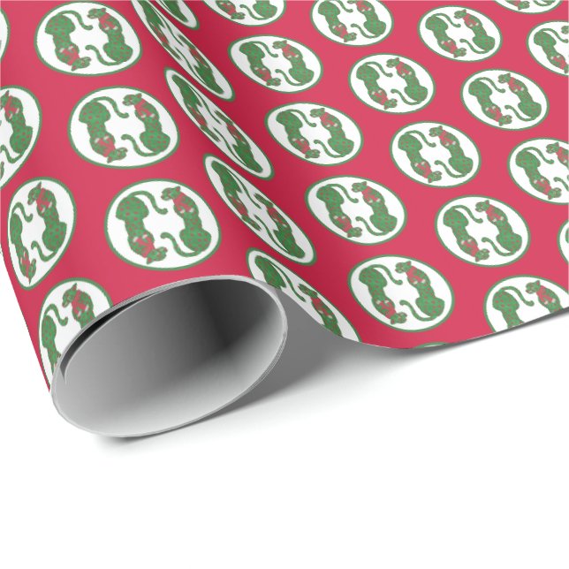 Papel De Regalo Guepardos de Navidad (Esquina del rollo)