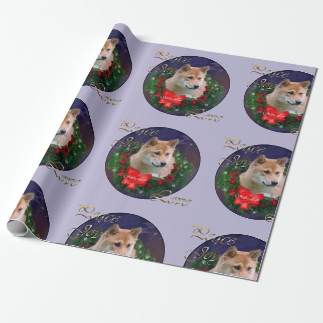 Papel De Regalo Guerra de los Navidades Shiba Inu (Desenrollado)