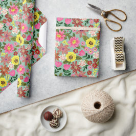 Papel De Regalo Guerra del patrón de primavera de primavera de ver