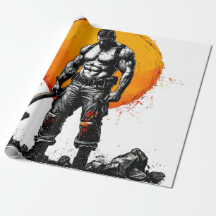 Papel De Regalo guerrero bárbaro fantasía medieval fuerza hummer