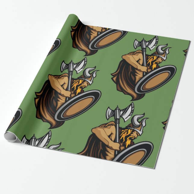Papel De Regalo Guerrero de Viking (Desenrollado)