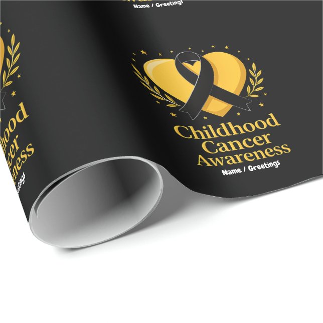 Papel De Regalo Guerrero del Oro para la Concienciación sobre el C (Esquina del rollo)