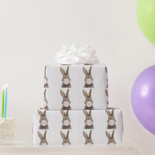 Papel De Regalo Guia de burbuja rosa de conejo