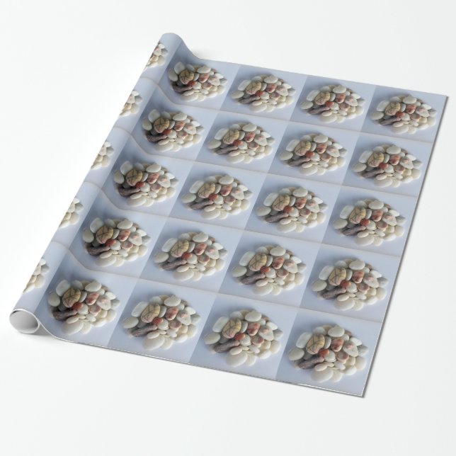 Papel De Regalo guijarros blancos (Desenrollado)