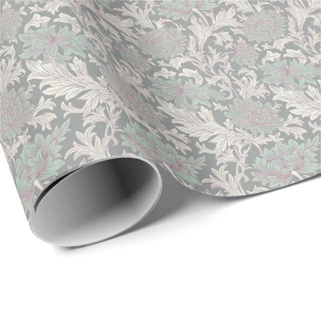 Papel De Regalo Guillermo Morris Chrysanthemum Pattern Wraping Pap (Esquina del rollo)