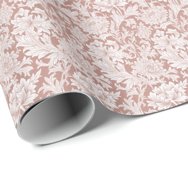 Papel De Regalo Guillermo Morris Chrysanthemum Pattern Wraping Pap (Esquina del rollo)