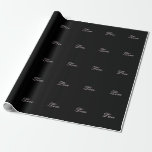 Papel De Regalo Guión de caligrafía de moda Boda de amor negro<br><div class="desc">Puede cambiar fácilmente las fuentes y los colores. También puede agregar su logotipo y la imagen de fondo como desee.</div>
