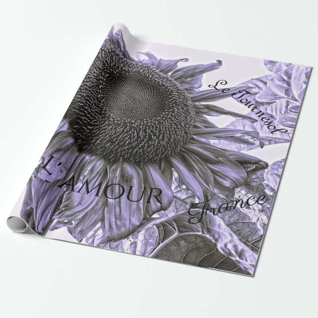 Papel De Regalo Guión de decoración morado de girasoles gigantes (Desenrollado)