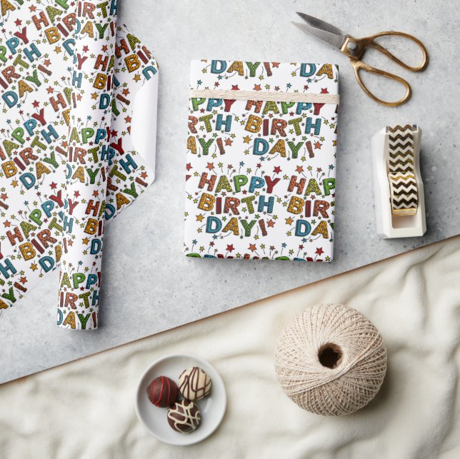 Papel De Regalo Guión de Feliz Cumpleaños (Artesanía)