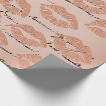 Guión de la carta dorada de los labios de beso de