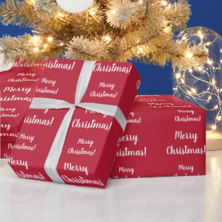Papel De Regalo Guión de la tipografía roja navideña