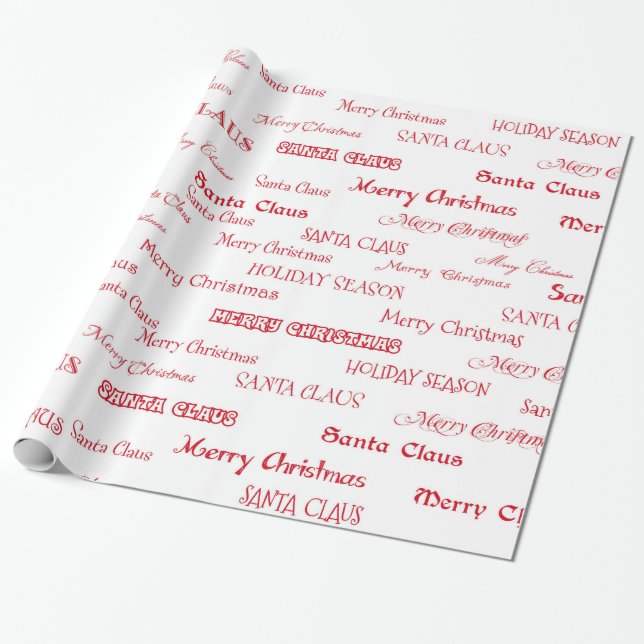 Papel De Regalo Guión de Navidades rojos y blancos (Desenrollado)