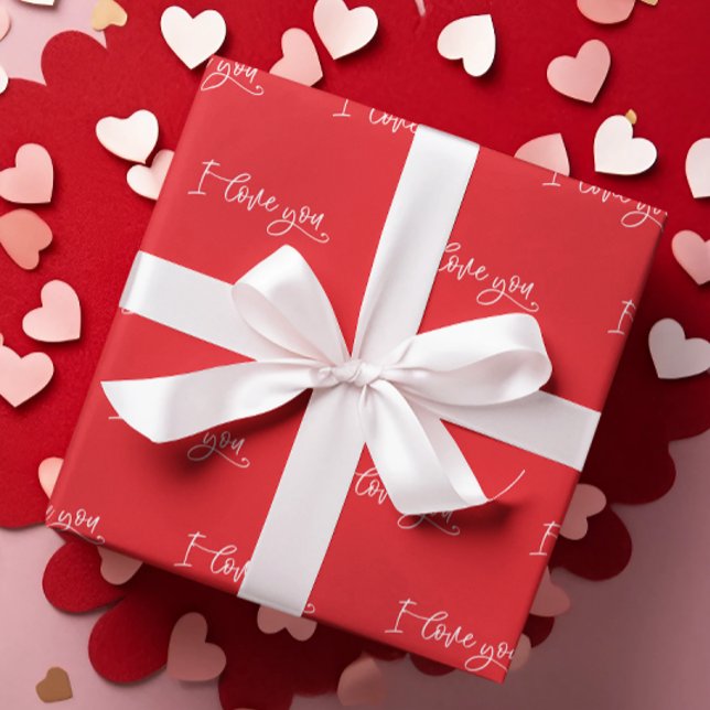 Papel De Regalo Guión de San Valentín Te Amo (Subido por el creador)
