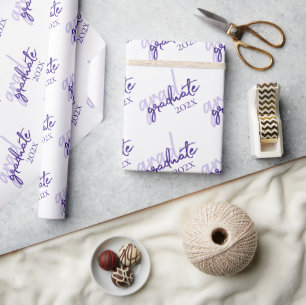 Papel De Regalo Guión morado graduado   Año del cepillo de uva rea