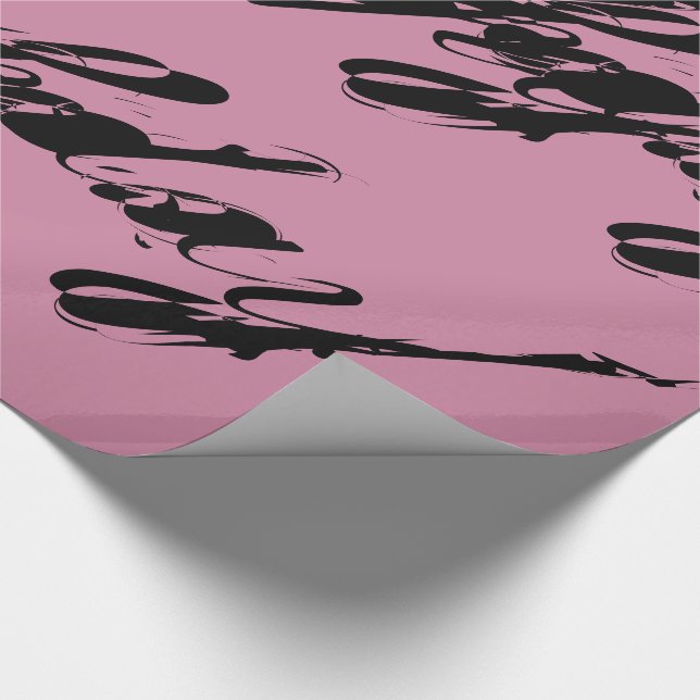 Papel De Regalo Guión ruso rosa Feliz cumpleaños (Esquina)