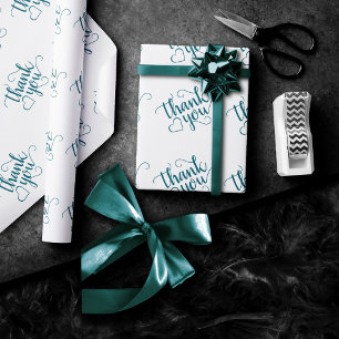 Papel De Regalo Guión Verde azulado simple   Dark Midnight Green G