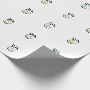 Papel De Regalo Guión verde y árabe dorado del Hajj Mabroor