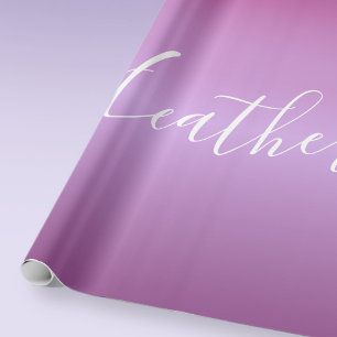 Papel De Regalo Guión violeta púrpura y blanco Personalizado