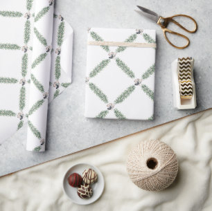 Papel De Regalo Guirnalda de campanas de plata de Navidad