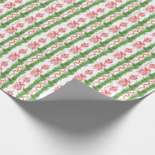 Papel De Regalo Guirnalda de Chinoiserie Roja y Blanca Grandmillen