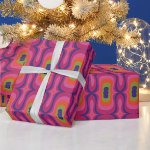 Papel De Regalo Guirnalda de giftwrap de los años 70 de estilo re