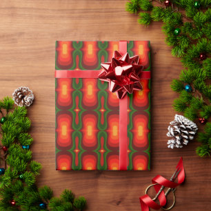 Papel De Regalo Guirnalda de giftwrap de los años 70 de estilo re