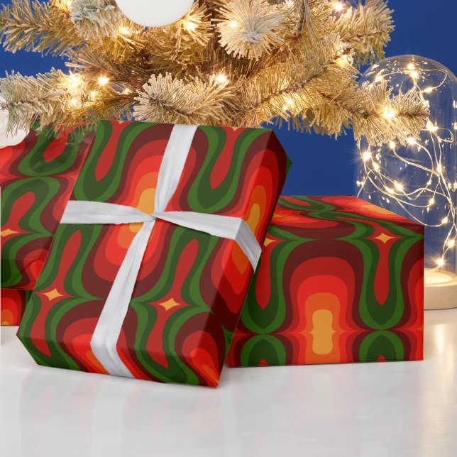 Papel De Regalo Guirnalda de giftwrap de los años 70 de estilo ret (Vacaciones)