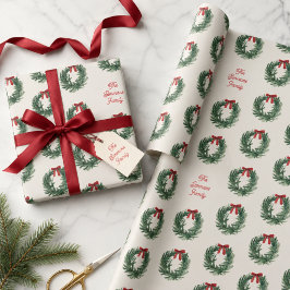 Papel De Regalo Guirnalda de Navidad personalizada regalo de nombr