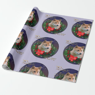 Papel De Regalo Guirnalda del navidad de Shiba Inu