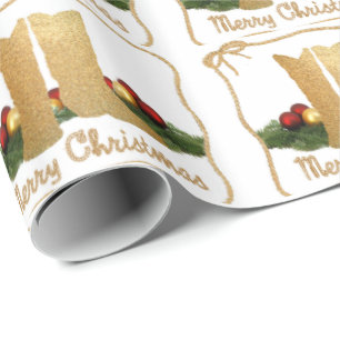 Papel De Regalo Guirnalda occidental feliz Christma de la cuerda