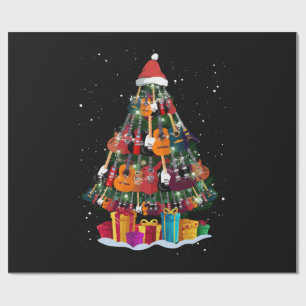 Papel De Regalo Guitar Christmas Tree Funny