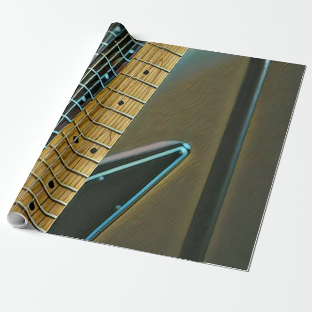 Papel De Regalo guitar gift for fathers day (Desenrollado)