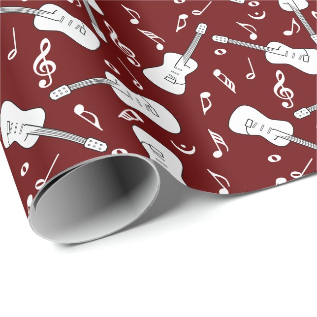 Papel De Regalo Guitar Lines Music Notes (Esquina del rollo)