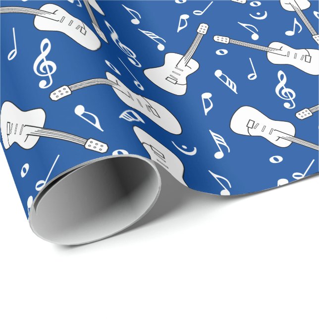 Papel De Regalo Guitar Lines Music Notes (Esquina del rollo)