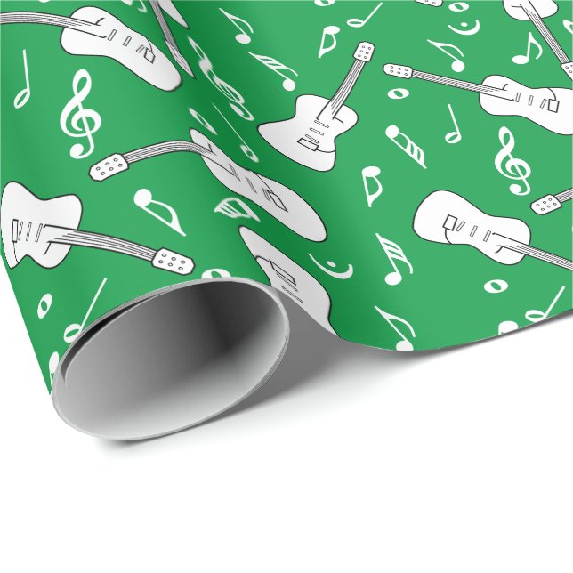 Papel De Regalo Guitar Lines Music Notes (Esquina del rollo)