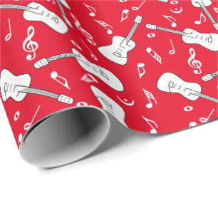 Papel De Regalo Guitar Lines Music Notes