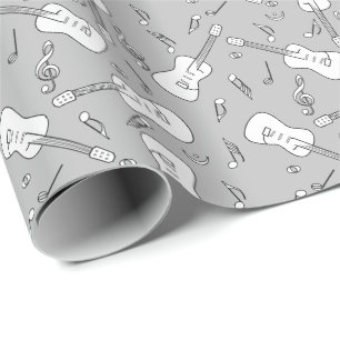 Papel De Regalo Guitar Lines Music Notes