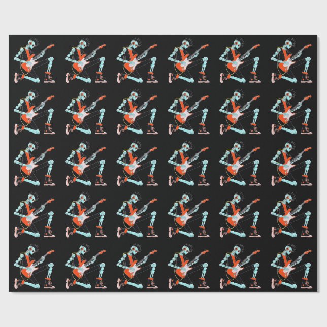 Papel De Regalo Guitarista Robot (Superficie plana)
