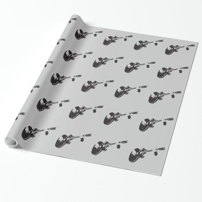 Papel De Regalo Guitarra - (Desenrollado)