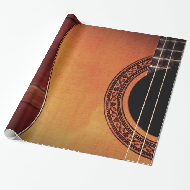 Papel De Regalo Guitarra Acústica (Desenrollado)