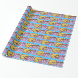 Papel De Regalo guitarra acústica pátina amarilla