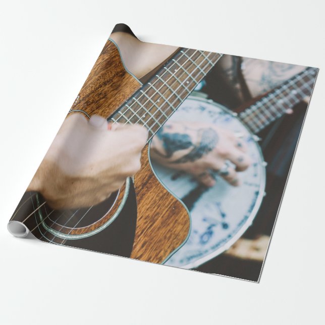 Papel De Regalo Guitarra Awesome (Desenrollado)