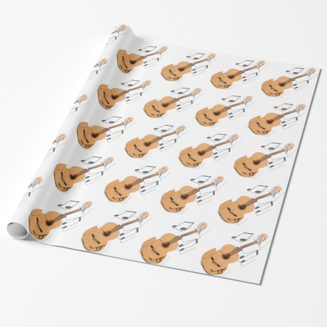 Papel De Regalo Guitarra Brown (Desenrollado)